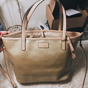 Coach gold shoulder bag